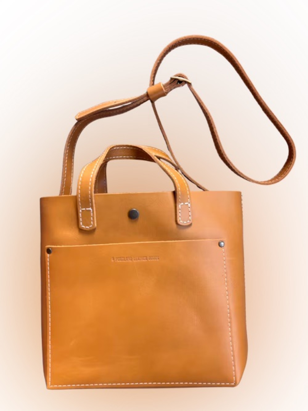 NEW AP Unicorn Portland Leather Goods Leather Crossbody Mini Tote Bag in Mango